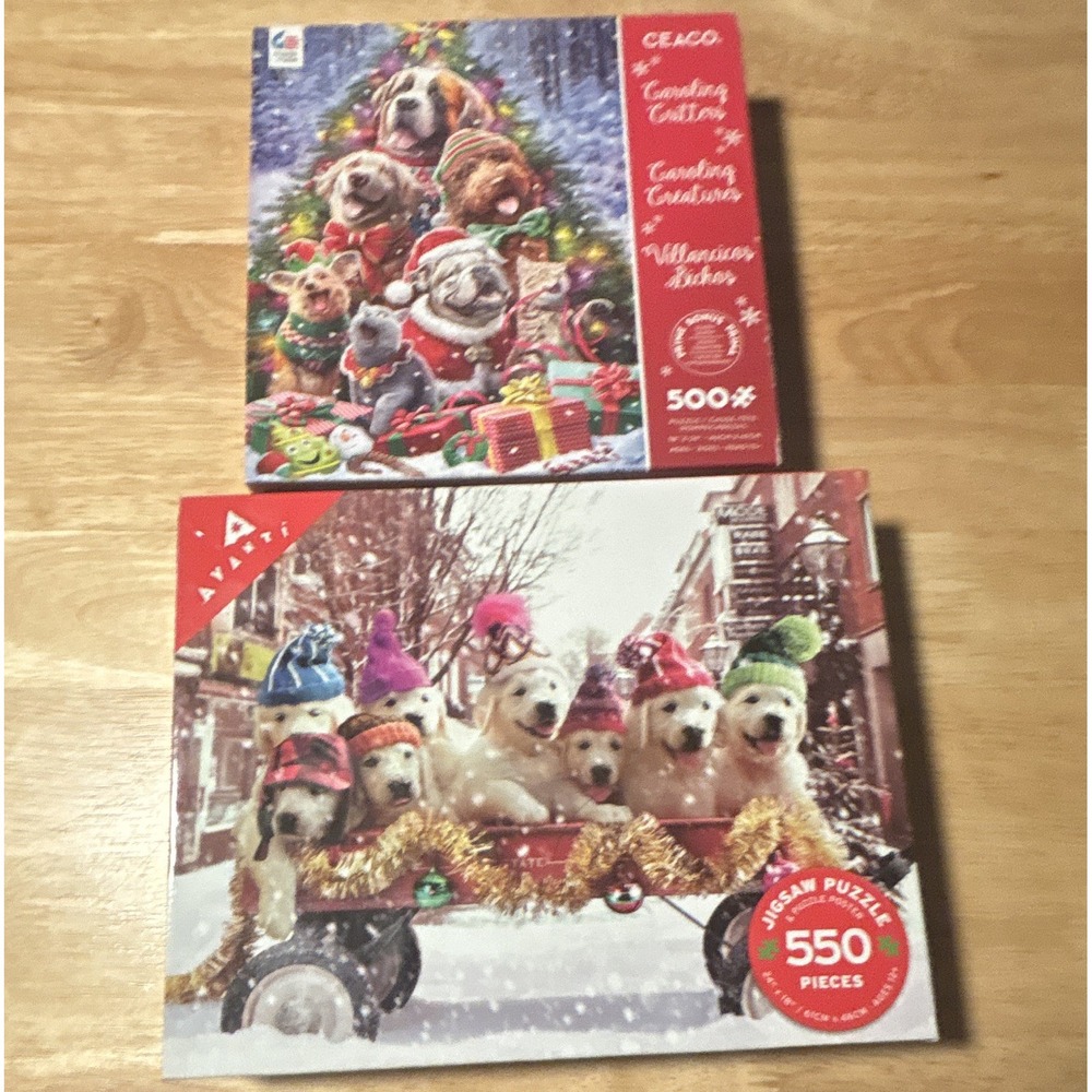 Snow Puppies Puzzle Pack of 2, 500-550 Pieces, Prime Bonus Poster